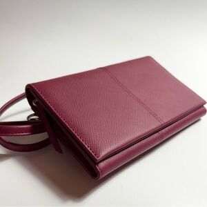 HOBO purse crossbody wallet deep red leather hidden magnetic closure NEW